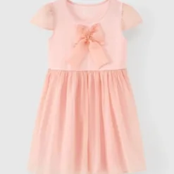 [Online Exclusive] Rabity 950.076 Short-sleeved chiffon dress with bow for girls
